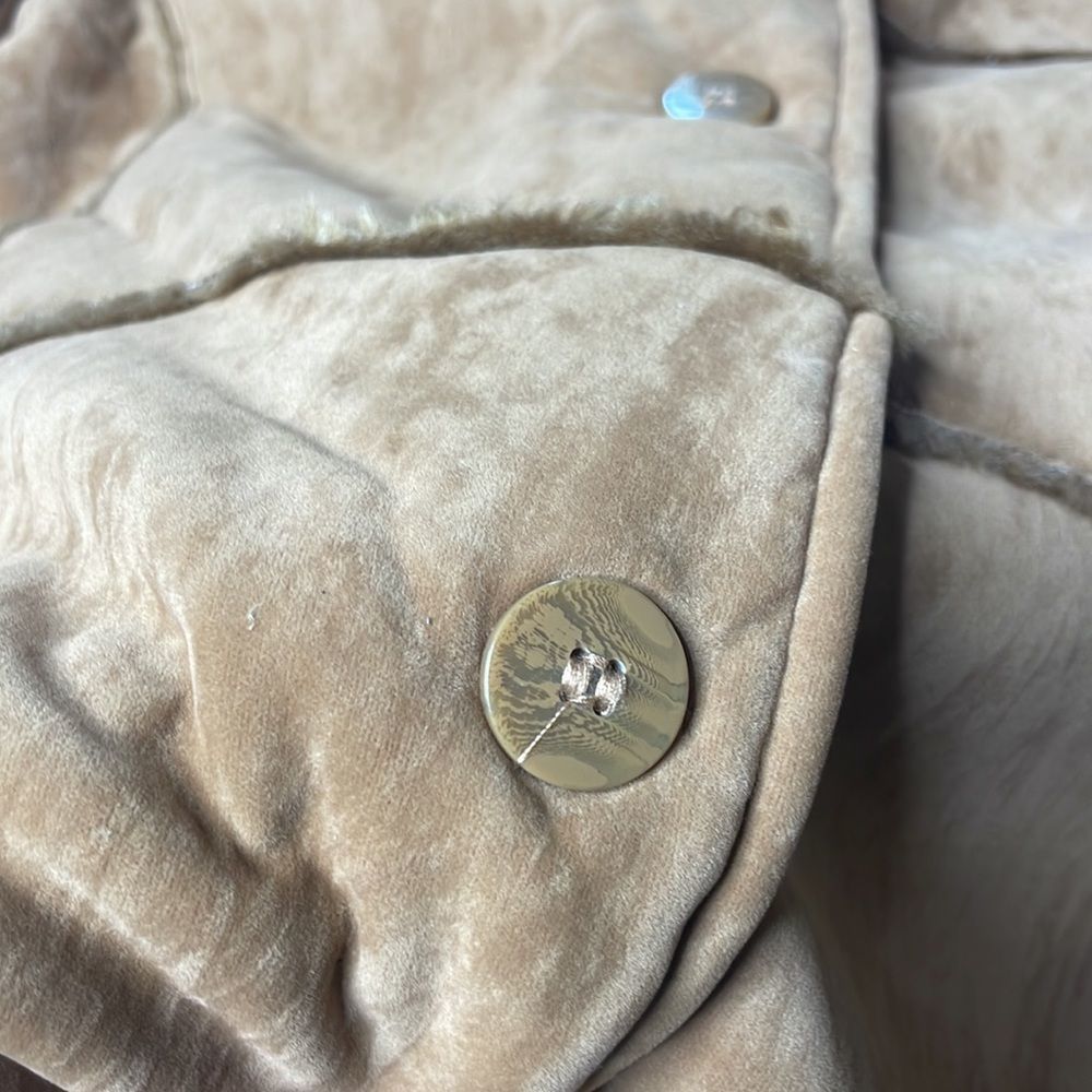 90s vintage Oscar sports vegan leather Sherpa jacket M - Picture 3 of 8